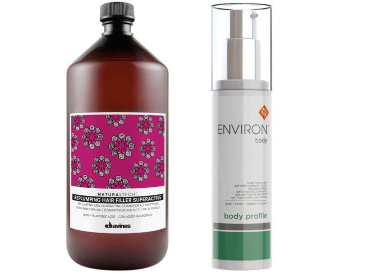 Davines replumping hair filler superactive; Environ’s Body Profile, $78