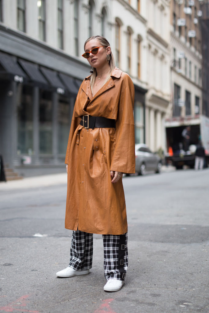 NEW YORK, NY - FEBRUARY 14: Danielle Bernstein is seen on the street attending EDUN during New York Fashion Week wearing Esteban Cortazar and I.AM.GIA on February 14, 2018 in New York City. (Photo by Matthew Sperzel/Getty Images)